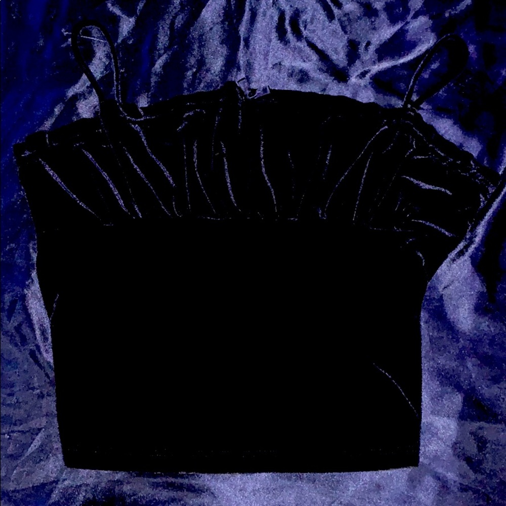 dark blue black velvet tank top